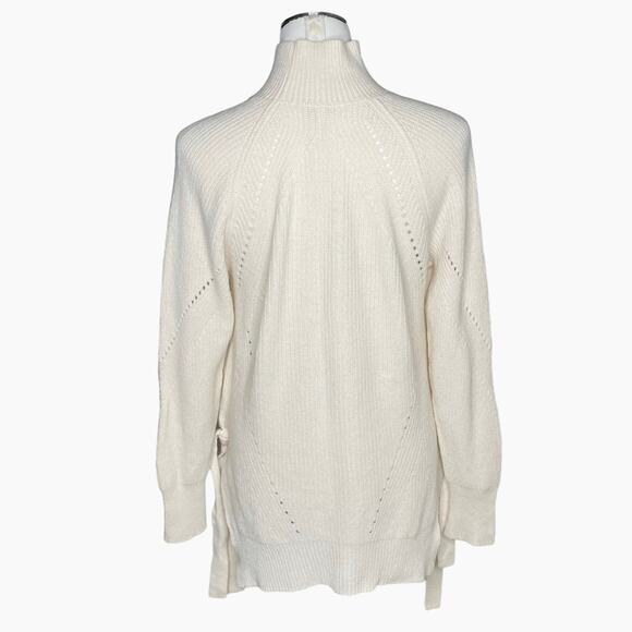 Rebecca Taylor Turtleneck Rib Knit Side Tie Sweater - Picture 3 of 10